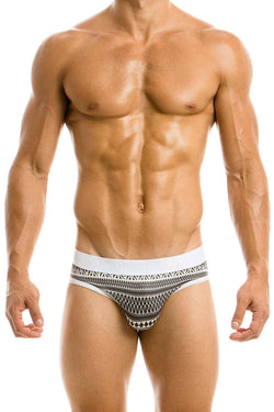 Modus Vivendi White/Graphic Fishnet Bottomless Jock-Brief thumbnail 1