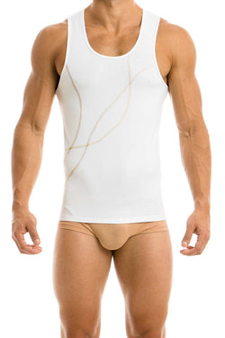 Modus Vivendi White Handcrafted Metallic Tank Top thumbnail 1