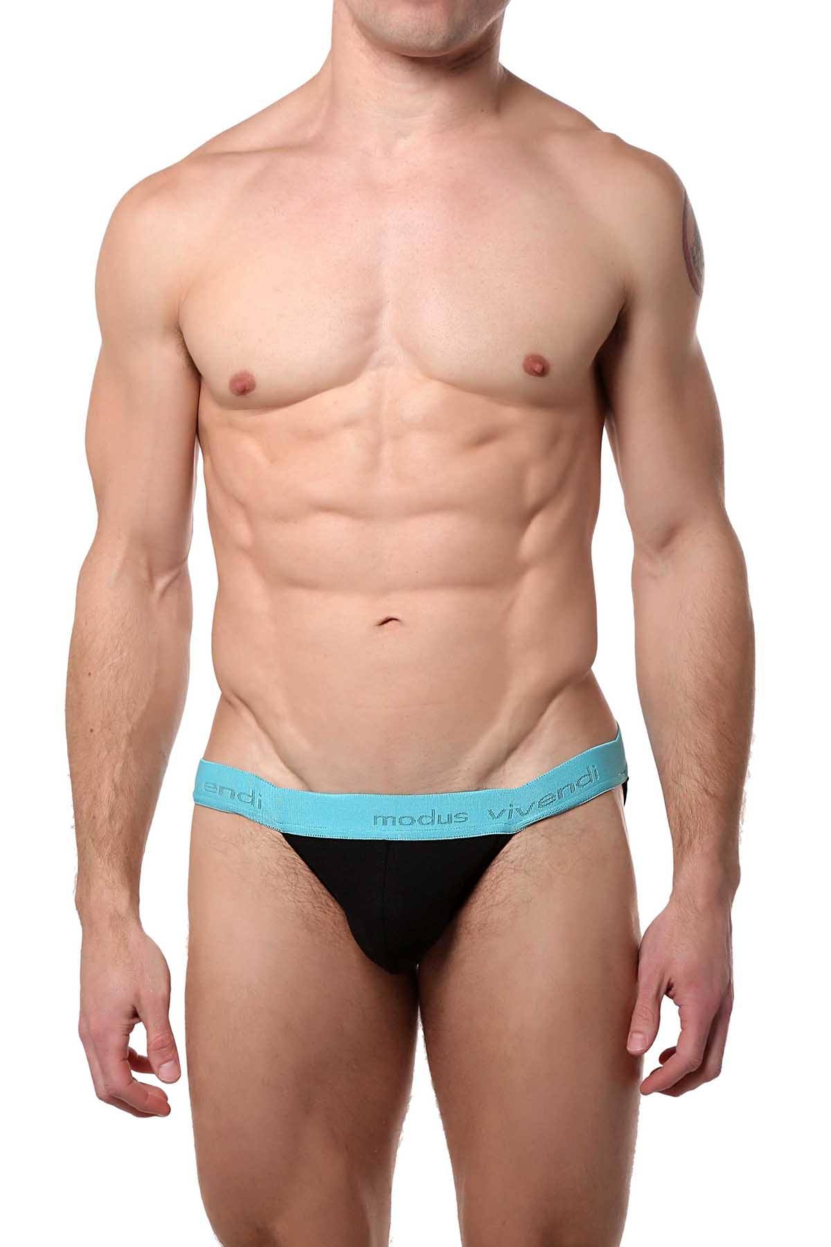 Modus Vivendi for CheapUndies Black/Turquoise Tanga Brief