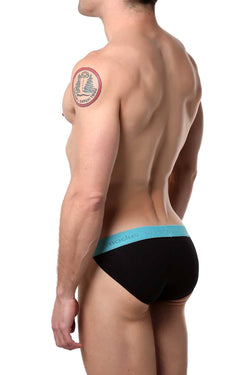 Modus Vivendi for CheapUndies Black/Turquoise Tanga Brief thumbnail 2