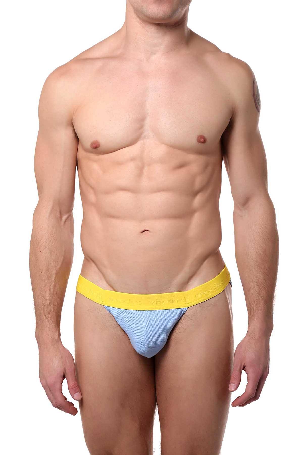 Modus Vivendi for CheapUndies Sky-Blue/Yellow Tanga Brief