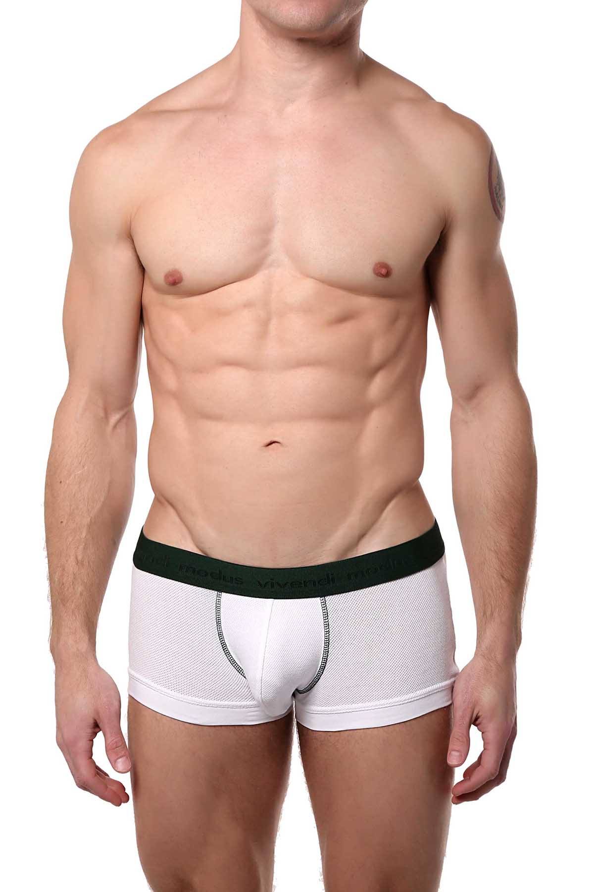 Modus Vivendi for CheapUndies White/Green Low-Rise Trunk