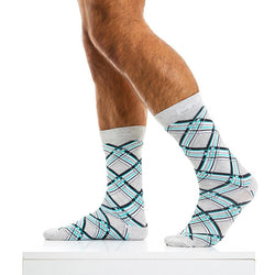 Modus Vivendi grey Check Line Mid Cut Socks thumbnail 1