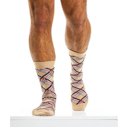 Modus Vivendi sand Check Line Mid Cut Socks thumbnail 2