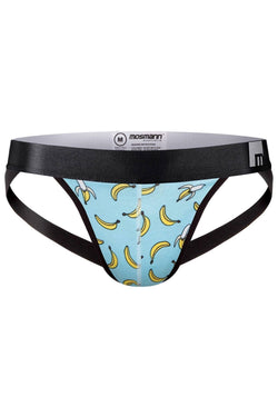 Mosmann Blue/Banana-Print X-Appeal Bamboo Jockstrap thumbnail 2