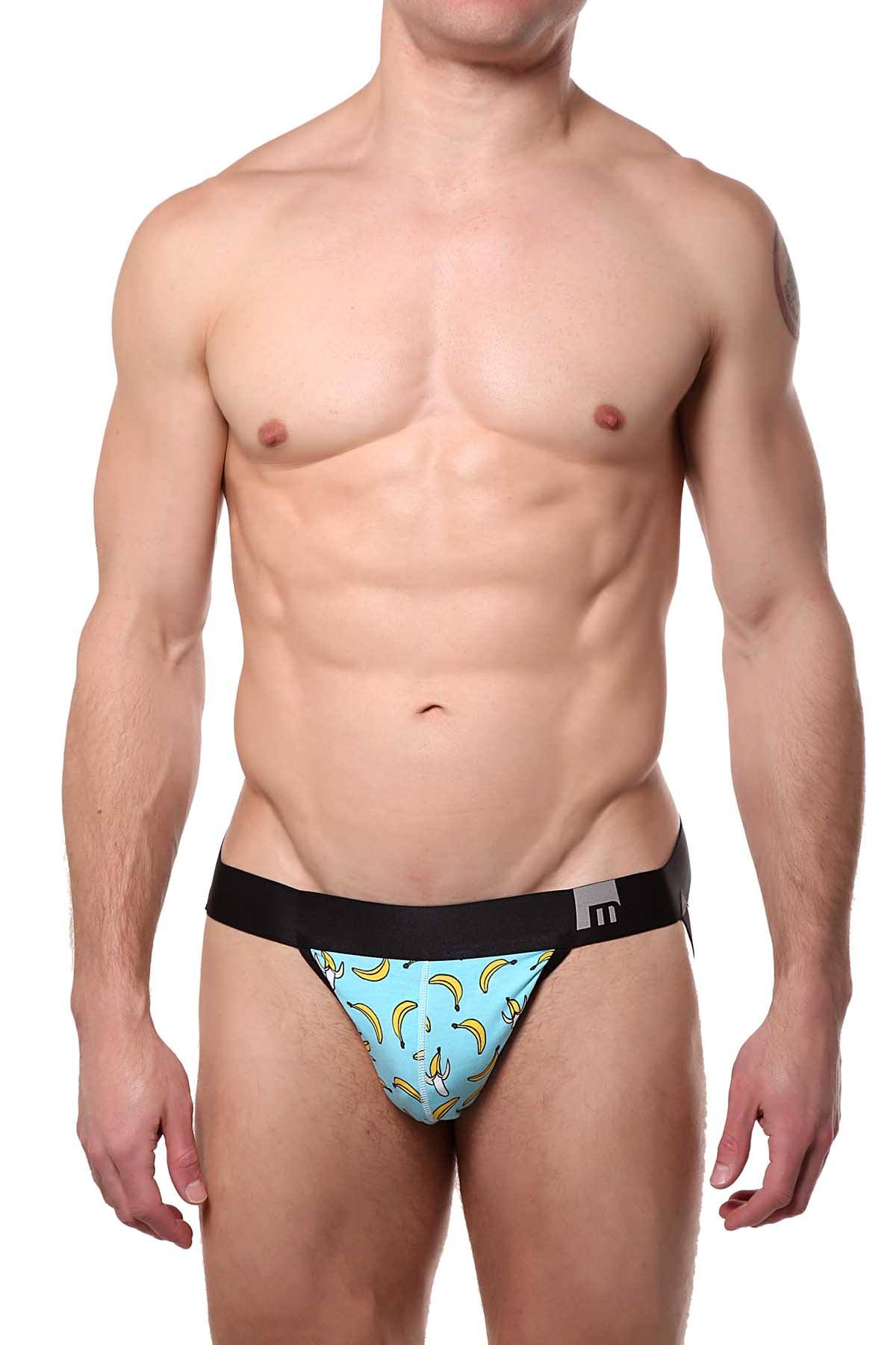 Mosmann Blue/Banana-Print X-Appeal Bamboo Jockstrap