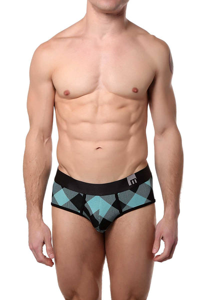 Mosmann Blue-Plaids Classic Bamboo Brief