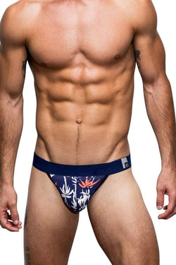 Mosmann Navy Zen Printed Bamboo Jockstrap thumbnail 3