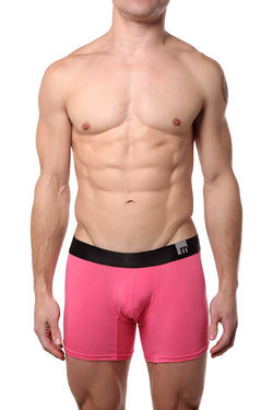 Mosmann Pink Classic Bamboo Boxer Brief thumbnail 1