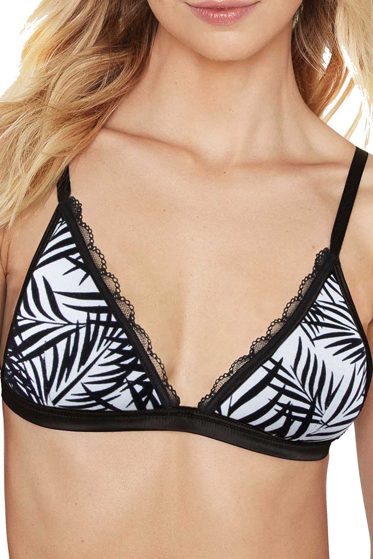 Mosmann Powder Blue & Black Palm Springs Soft Cup Bra