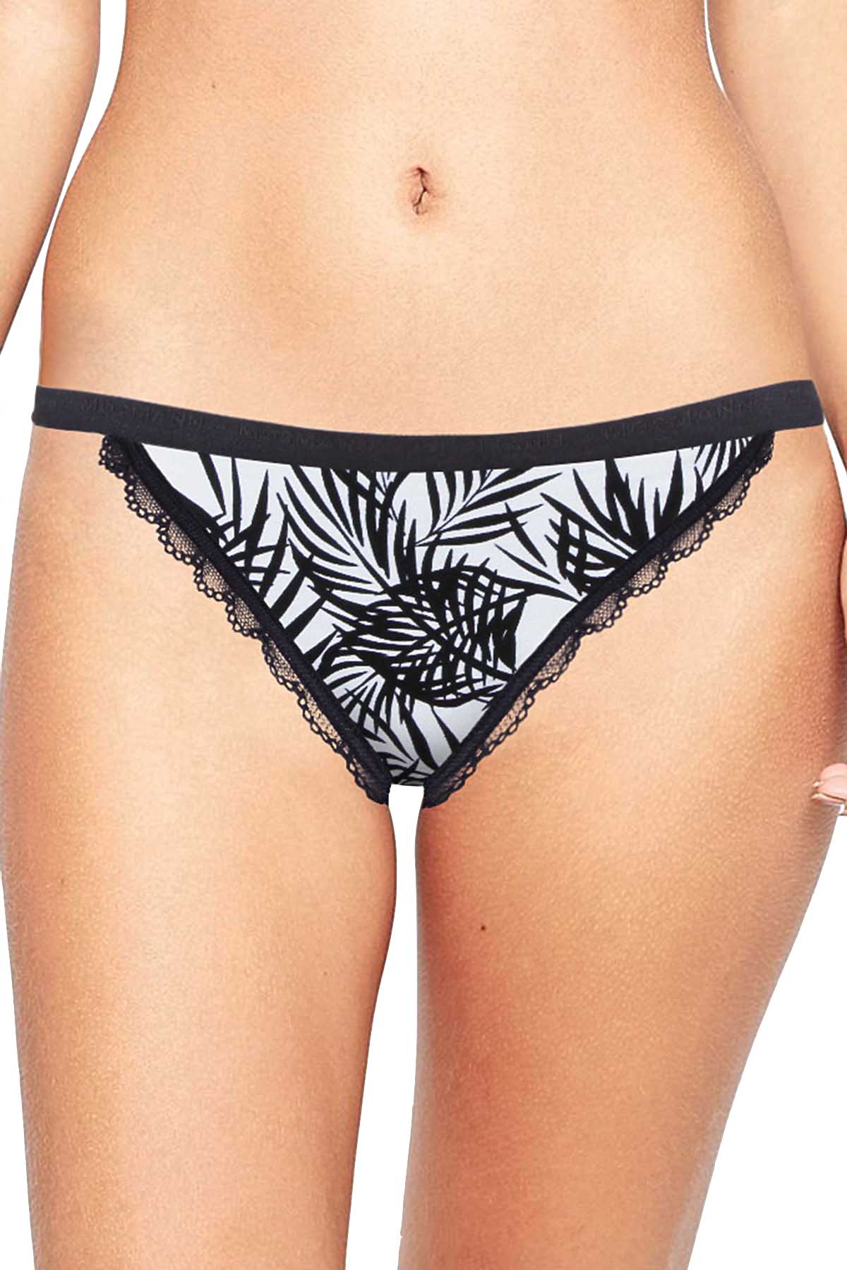 Mosmann Powder Blue & Black Palm Springs String Bikini Panty