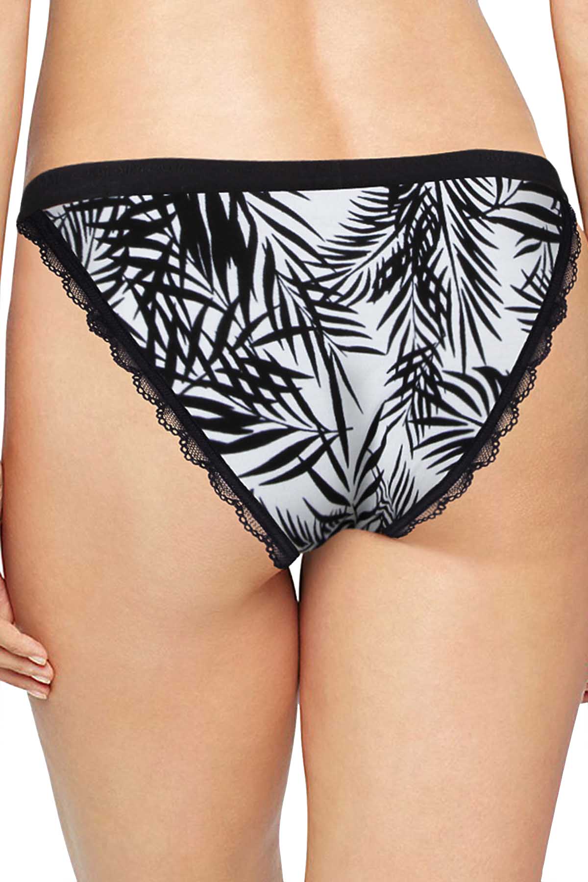 Mosmann Powder Blue & Black Palm Springs String Bikini Panty