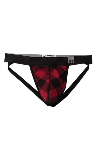 Mosmann Red-Plaid Classic Bamboo Jockstrap
