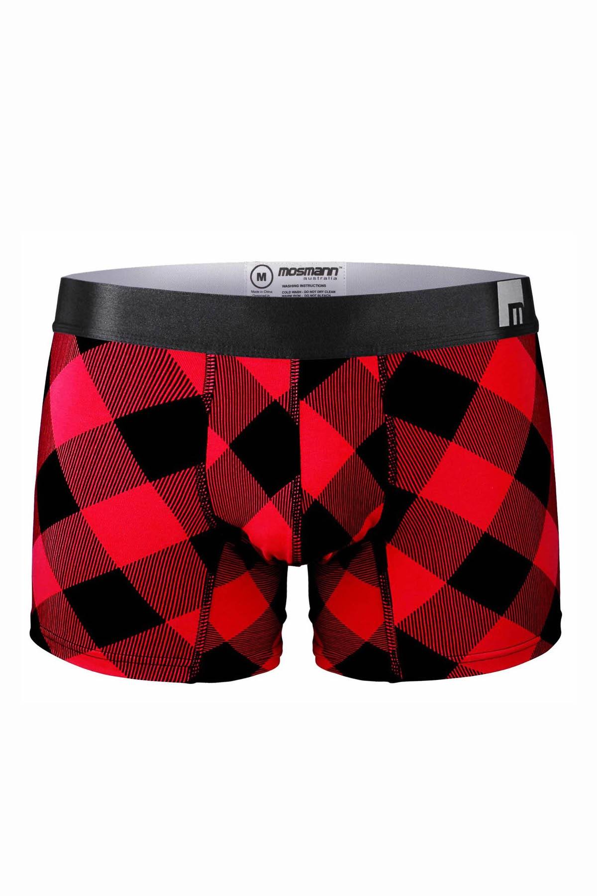 Mosmann Red-Plaids Classic Bamboo Boxer Brief