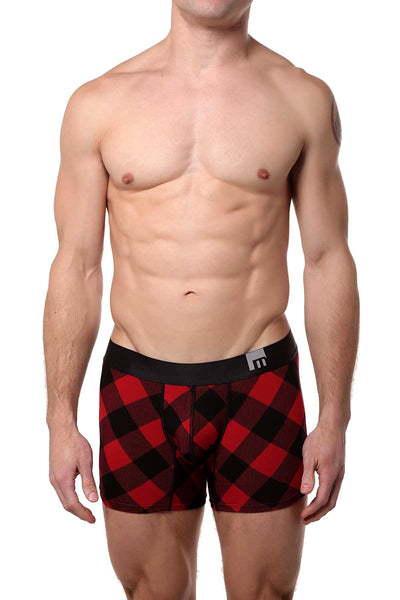 Mosmann Red-Plaids Classic Bamboo Boxer Brief