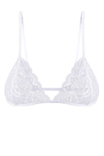 Mosmann White Isabella Lace Triangle Bralette