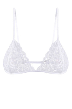 Mosmann White Isabella Lace Triangle Bralette thumbnail 4
