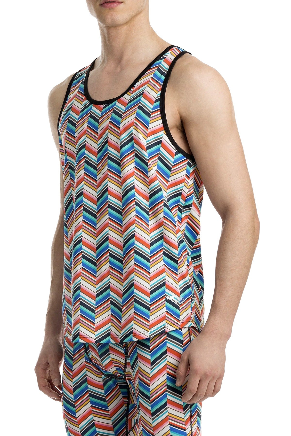 Mr.Turk x 2(X)IST Multi-Color Pleated Geo-Facade Printed Tank