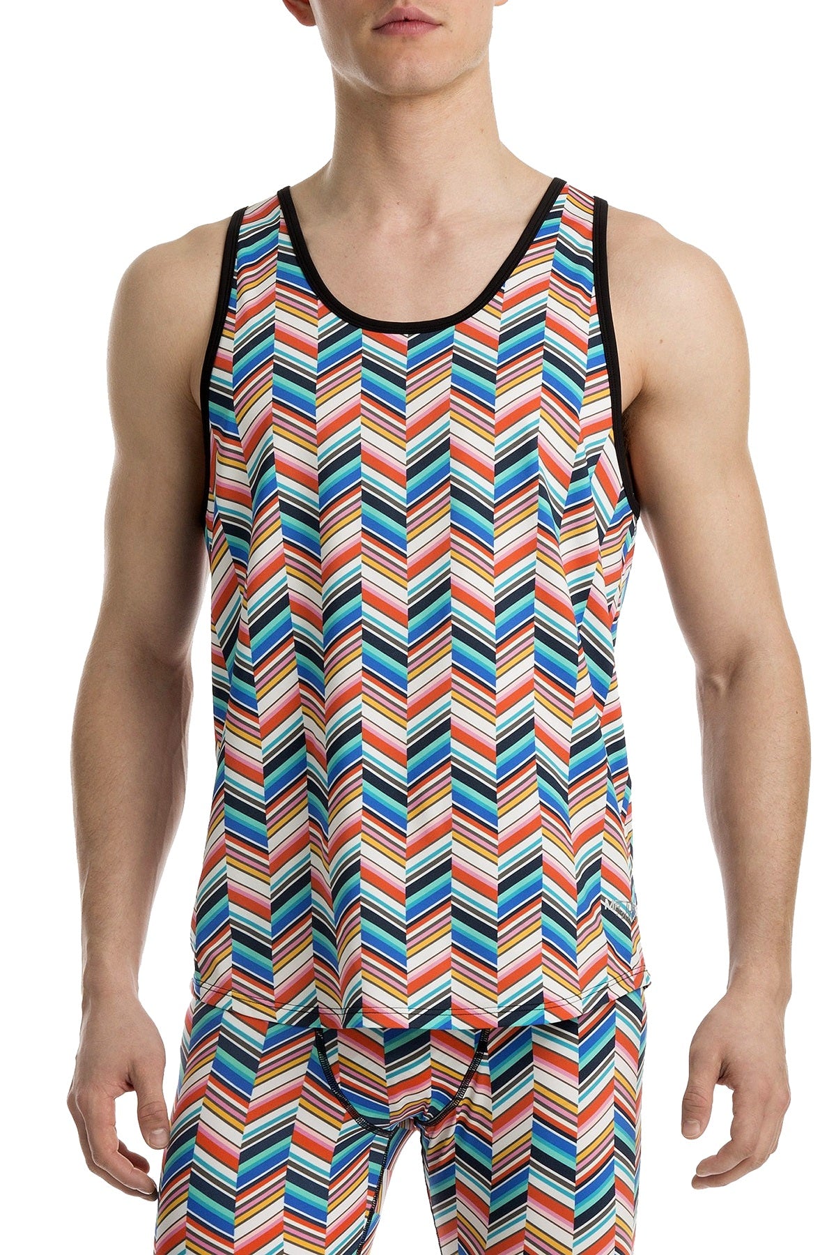 Mr.Turk x 2(X)IST Multi-Color Pleated Geo-Facade Printed Tank
