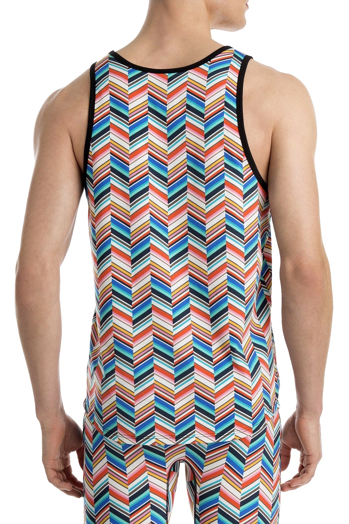 Mr.Turk x 2(X)IST Multi-Color Pleated Geo-Facade Printed Tank