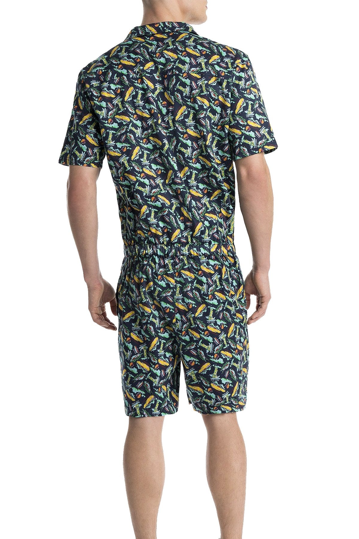 Mr.Turk x 2(X)IST Navy Tourist-Print Oversized Jumpsuit