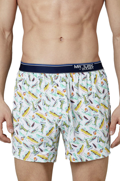 Mr.Turk x 2(X)IST White Tourist-Print Modal Slim-Fit Boxer Short