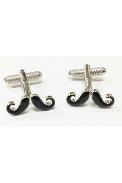 Mrs. Bow Tie Black Moustache Cufflinks thumbnail 2