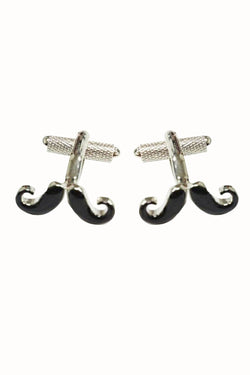 Mrs. Bow Tie Black Moustache Cufflinks thumbnail 1