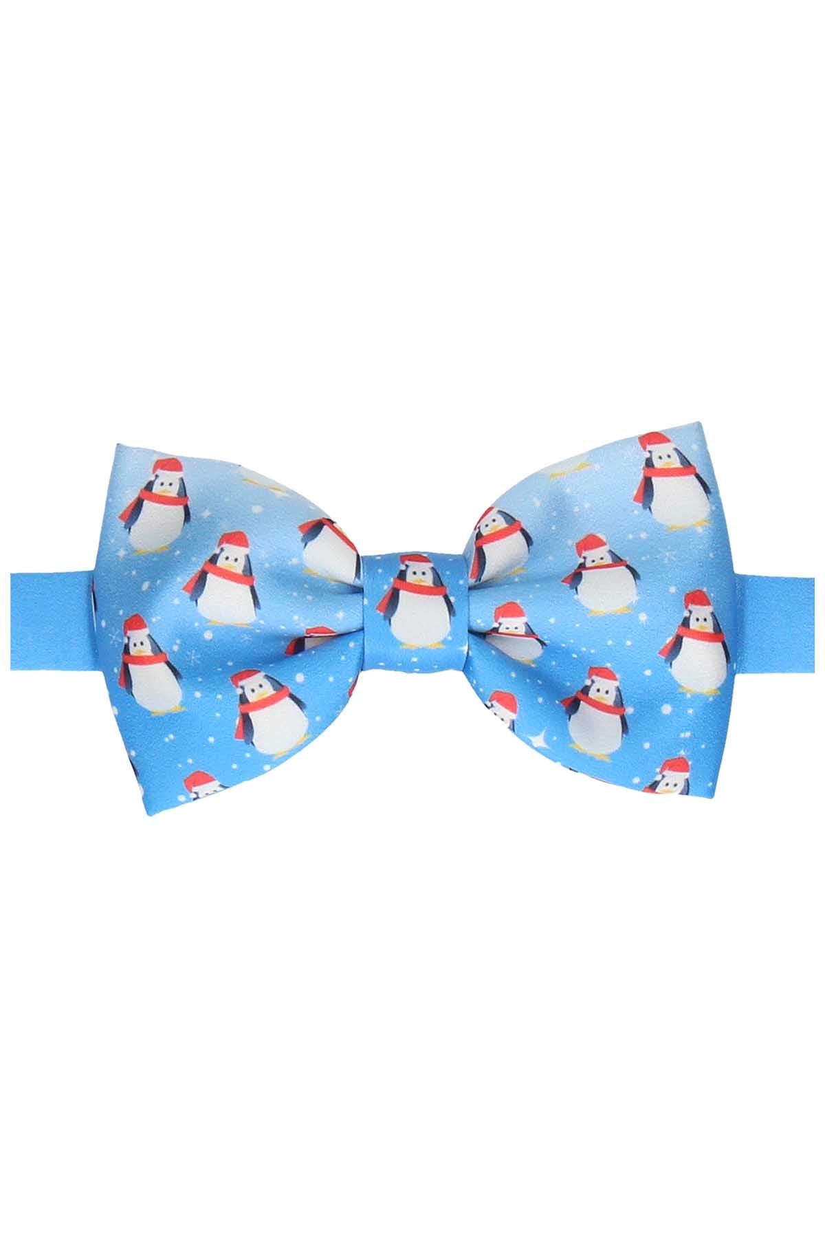 Mrs. Bow Tie Blue Penguins Ready-Tied Christmas Bow Tie