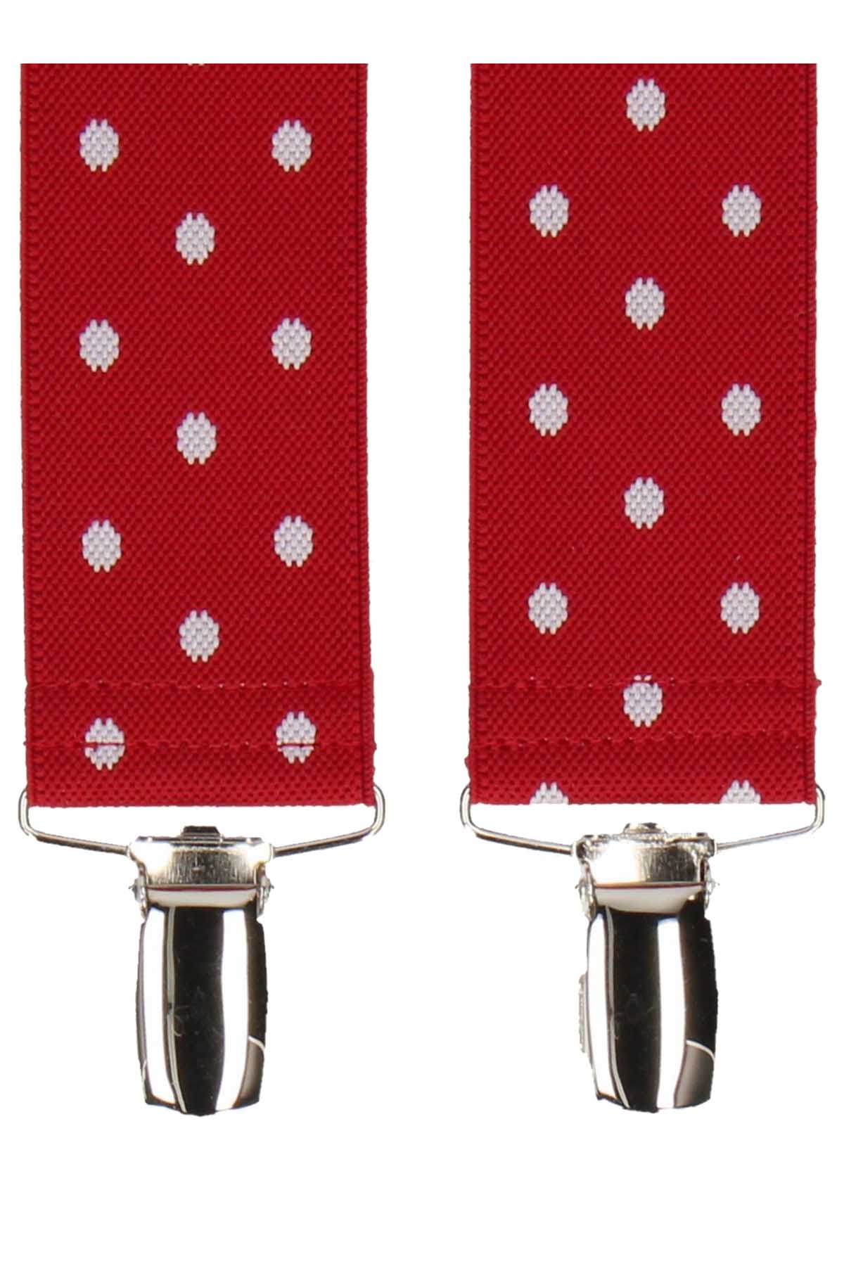 Mrs. Bow Tie Red & White Polka Dot Broxton Suspenders