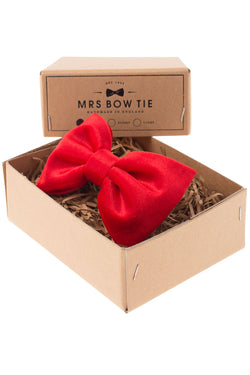 Mrs. Bow Tie Velvet In Red Standard Bow Tie thumbnail 1