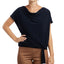 Msk Embellished-tie Cowlneck Top Navy Blue