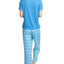 Muk Luks Cloud Knit Cropped Pants Lounge Set Blue/ikat
