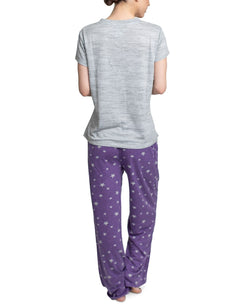 Muk Luks Knit Pajama Set Gry/star thumbnail 3