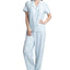 Muk Luks Printed Short Sleeve Pajama Set Mint Cloud