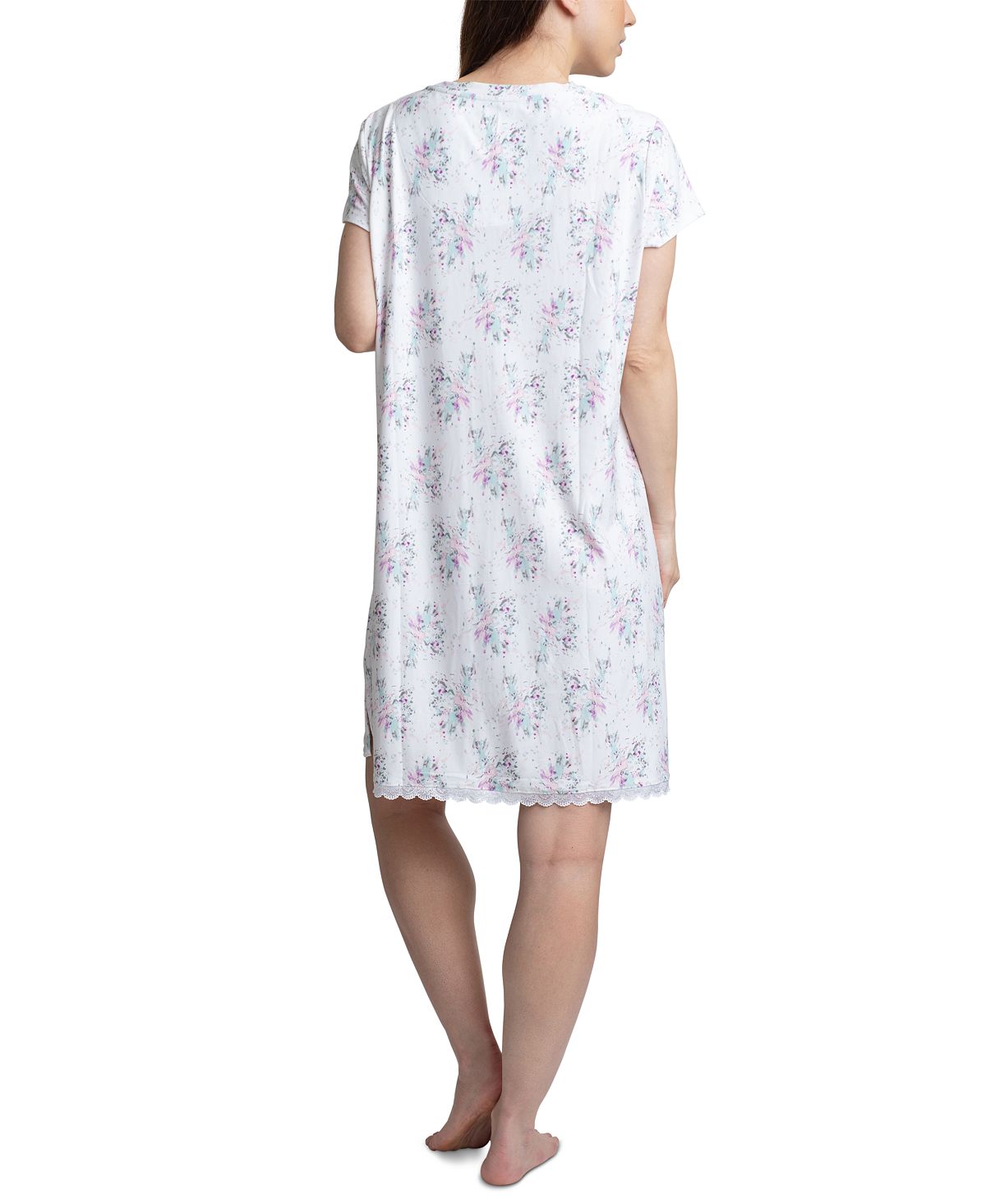 Muk Luks Printed Short Sleeve Sleepshirt Nightgown Painted Floral