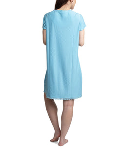 Muk Luks Printed Short Sleeve Sleepshirt Nightgown White Dot thumbnail 2