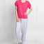 Muk Luks T-shirt & Printed Pants Pajama Set Pink And Stripe