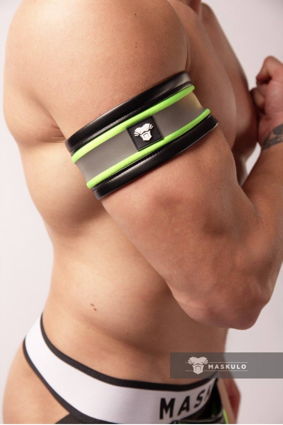 Muskulo Neon Green Spandex Biceps Band