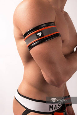 Muskulo Neon Orange Spandex Biceps Band thumbnail 1