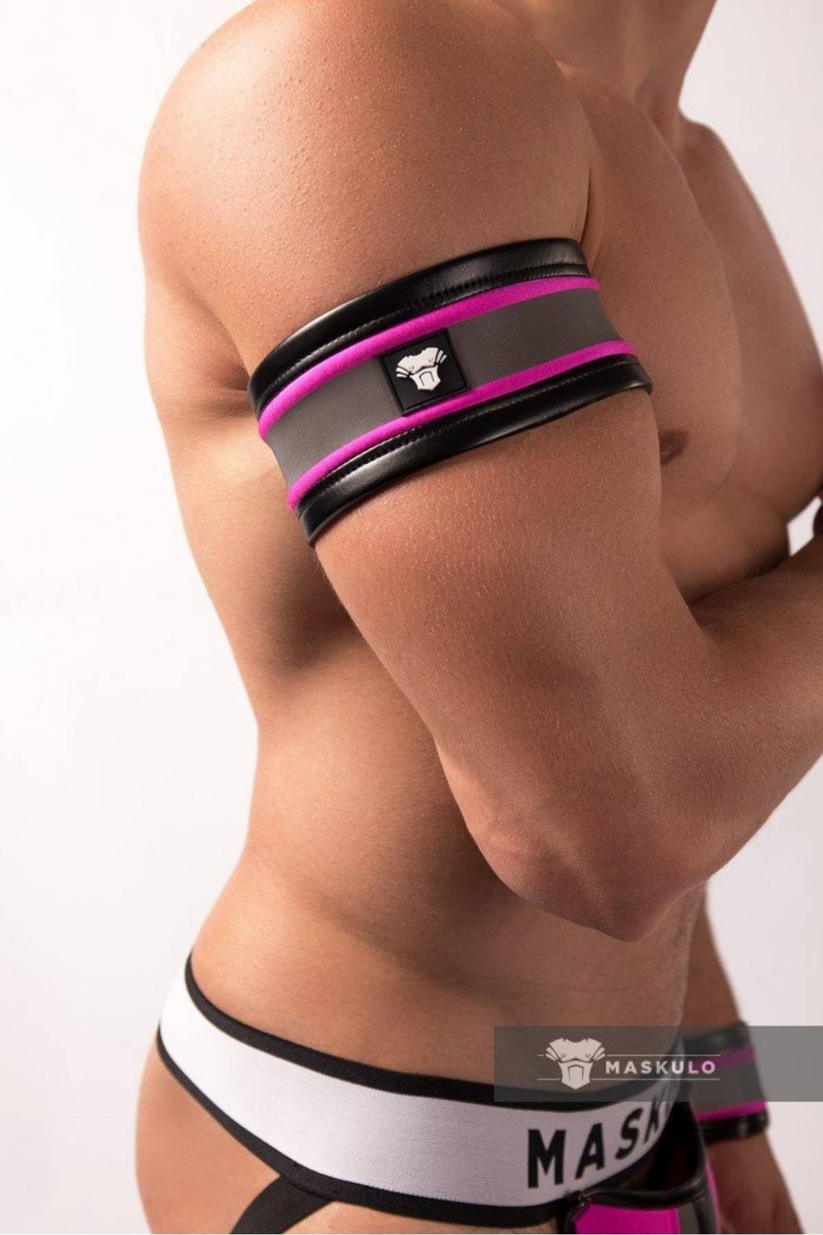 Muskulo Neon Pink Spandex Biceps Band