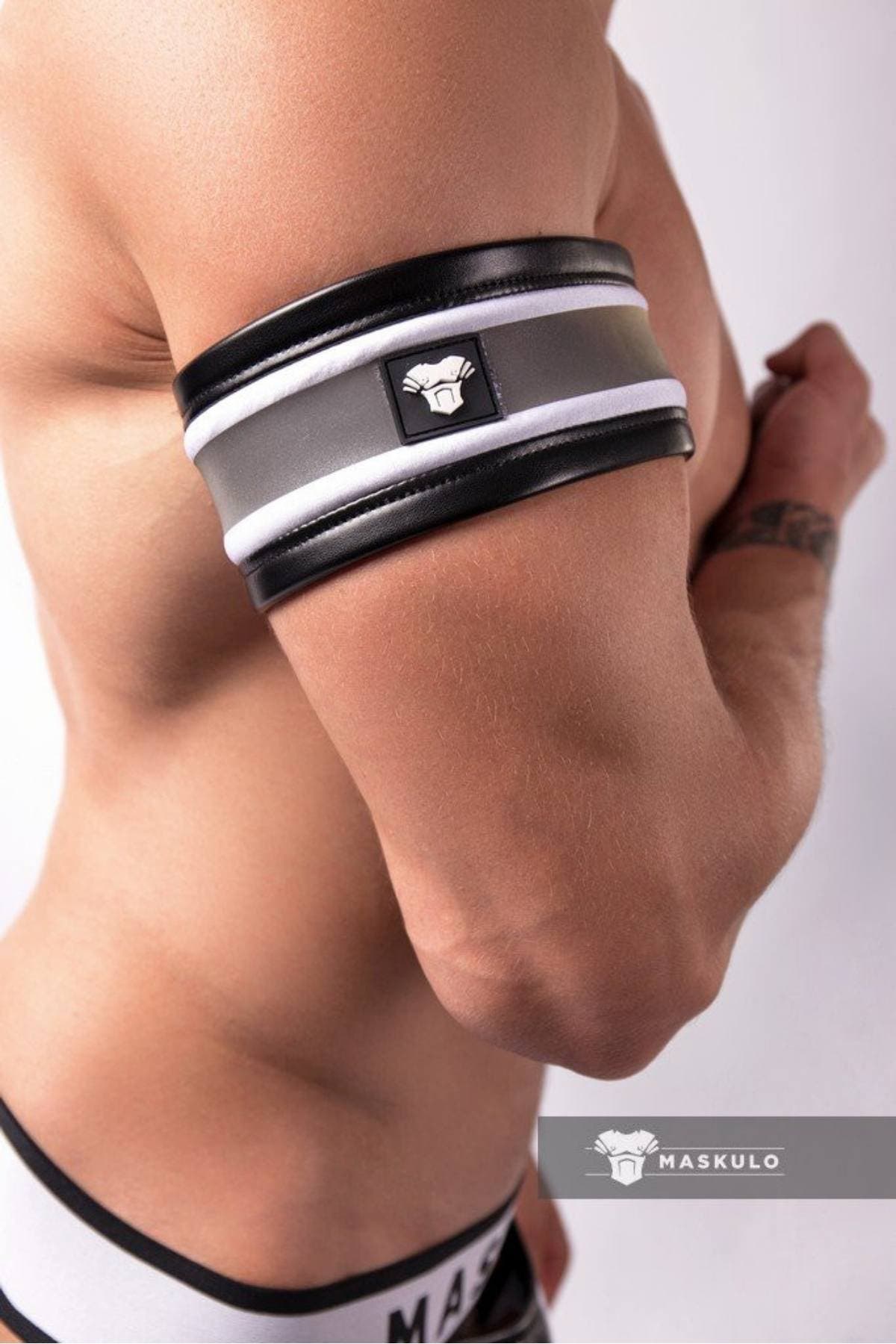 Muskulo Silver Spandex Biceps Band