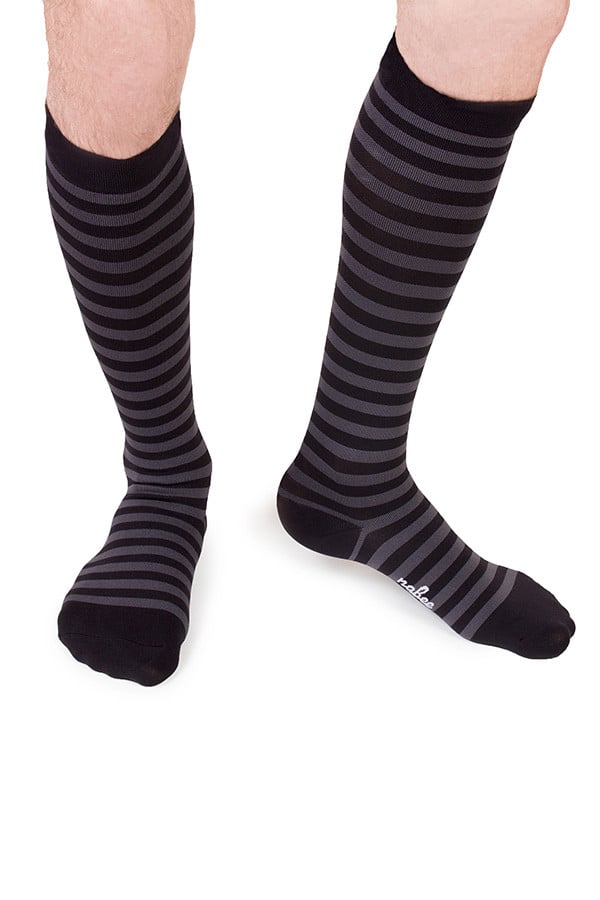Nabee Black & Grey Striped Sock