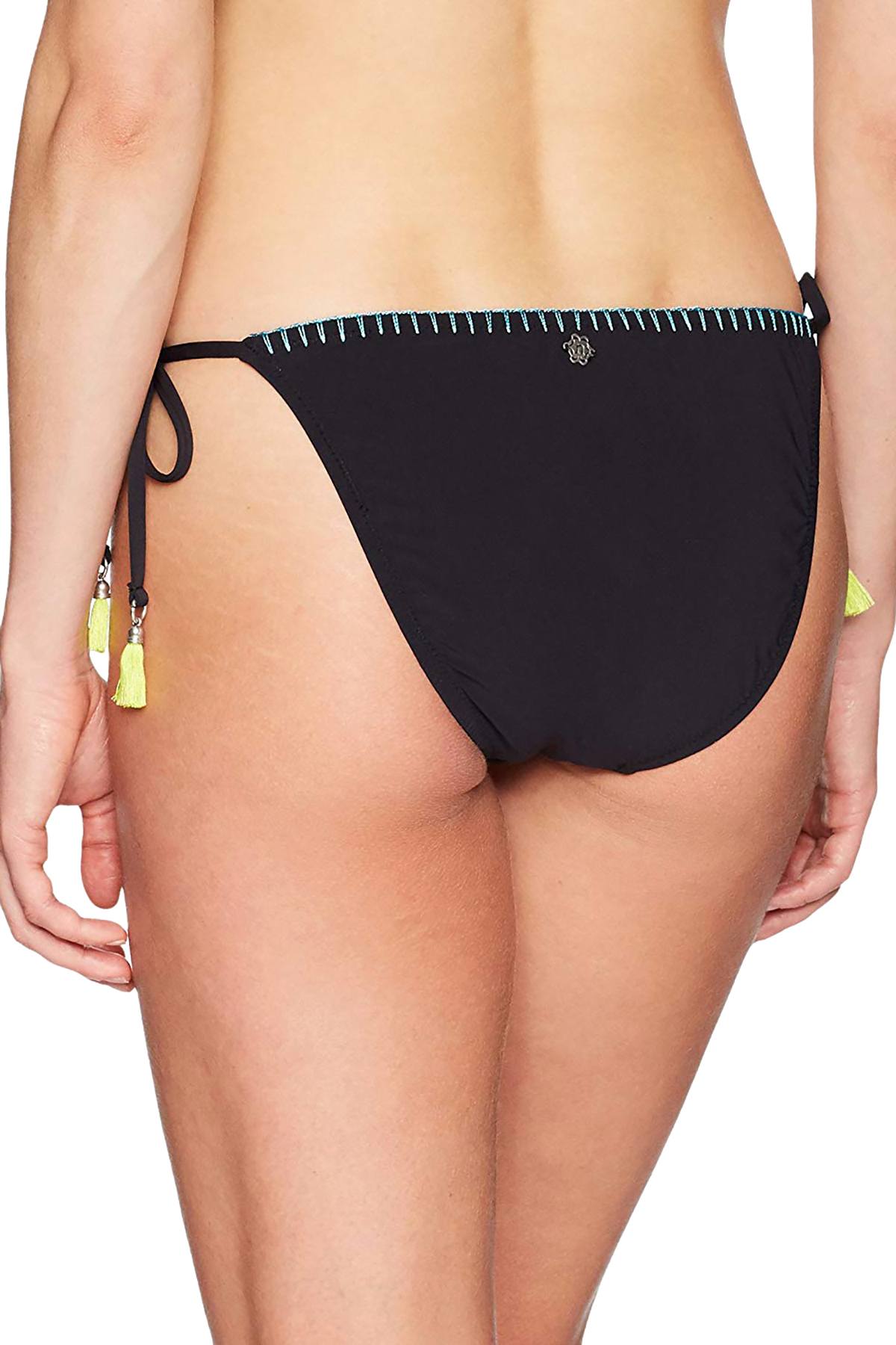 Nanette By Nanette Lepore Isla Marietas Embroidered Sidetie Bikini Bottom in Black