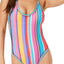 Nanette Lepore Multi-Color Sayulita Serape Striped Goddess One-Piece Swimsuit