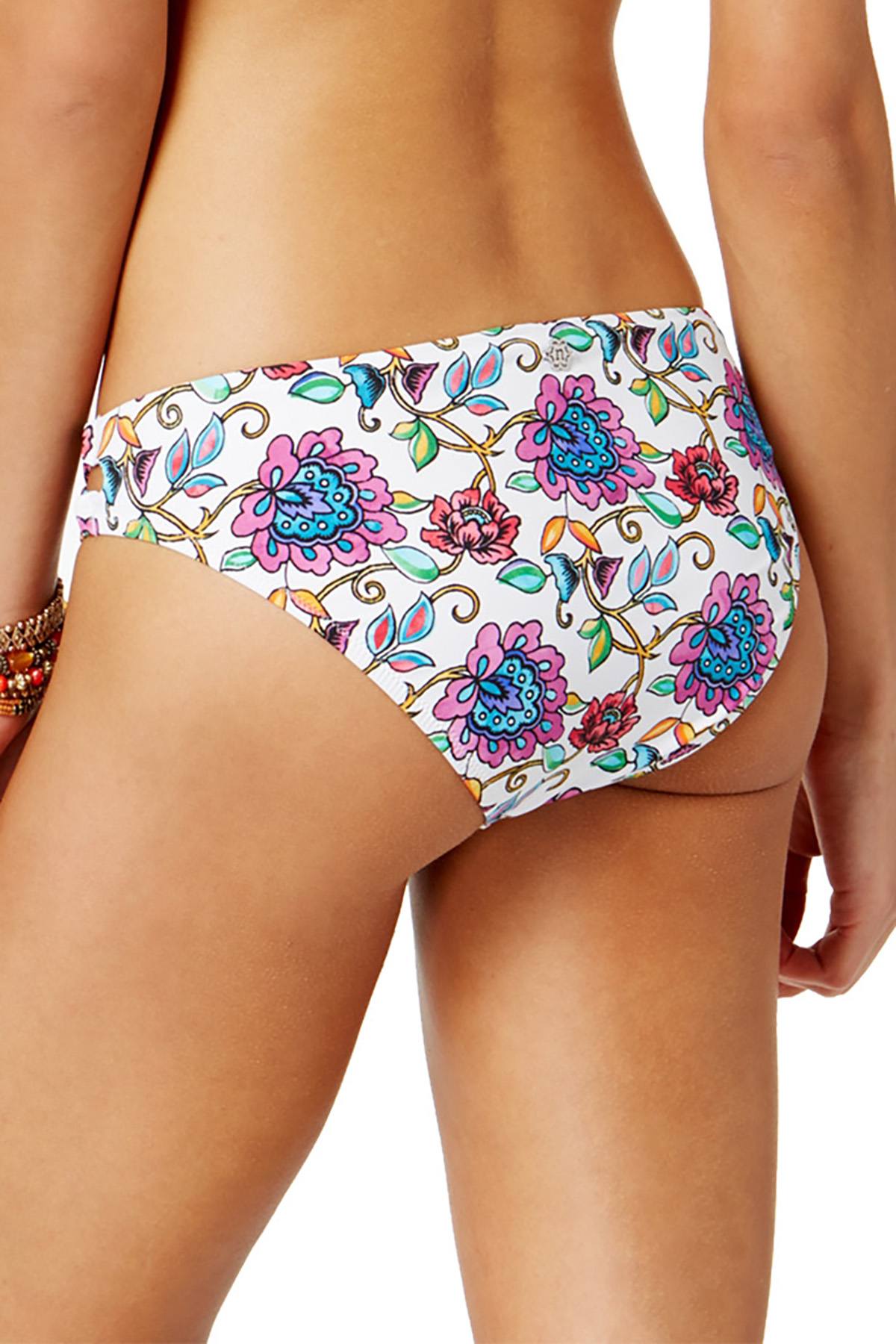 Nanette by Nanette Lepore White Rosarito Floral Print Siren Bikini Bottom