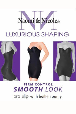 Naomi & Nicole Black Firm-Control Smooth-Look Convertible/Strapless Bra Slip thumbnail 4