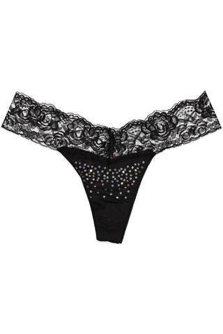 Native Intimates Black Thong w/ Sequins