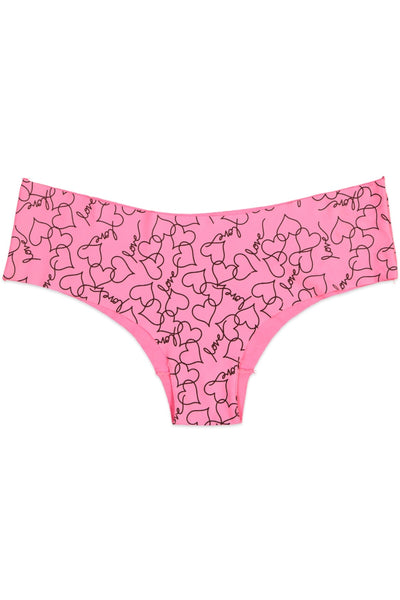 Native Intimates Hot Pink Love Heart Boyshort Brief