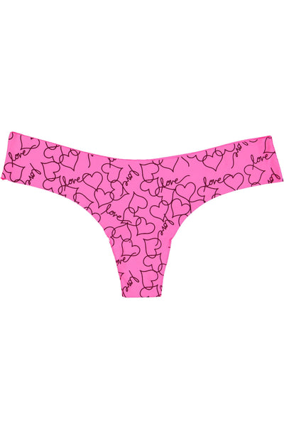 Native Intimates Hot Pink Love Hearts Thong